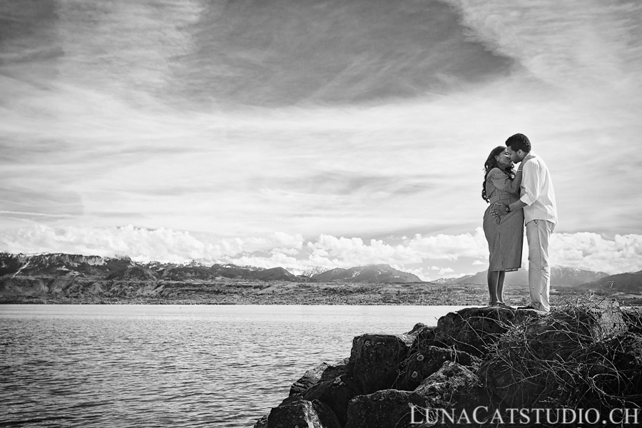 shooting photo maternité lac léman famille