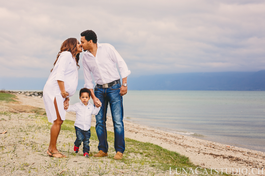 photo famille lac léman